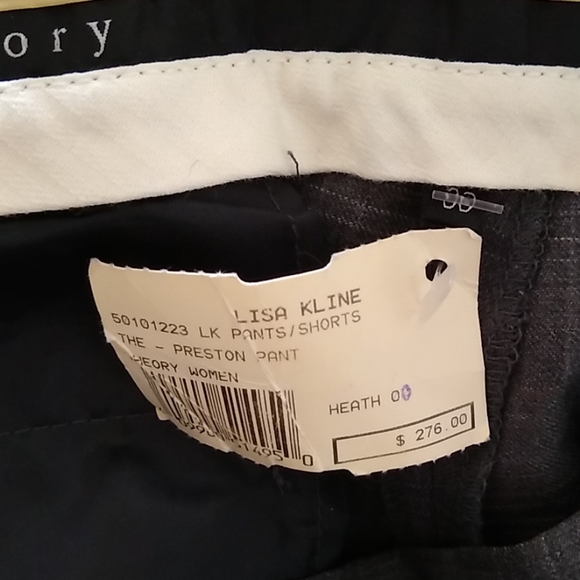 Theory Wool Slacks Gray Windowpane, Size 00 NWT - Picture 7 of 7